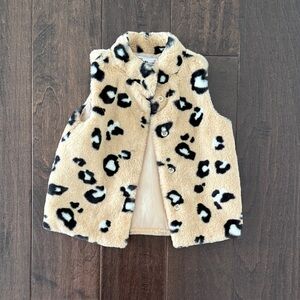 Epic Threads Toddler Girls Tan and Black Leopard Print Faux Fur Vest